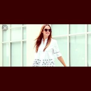 kate spade broome street embroidered poplin shirt